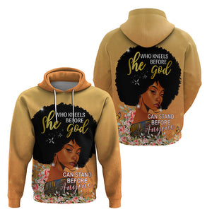 Personalized African Black Women Hoodie She Who Kneels Before God - Afroprintwear