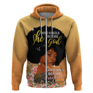 Personalized African Black Women Hoodie She Who Kneels Before God - Afroprintwear