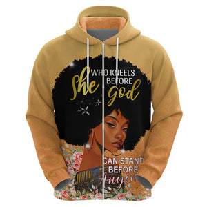 Personalized African Black Women Hoodie She Who Kneels Before God - Afroprintwear